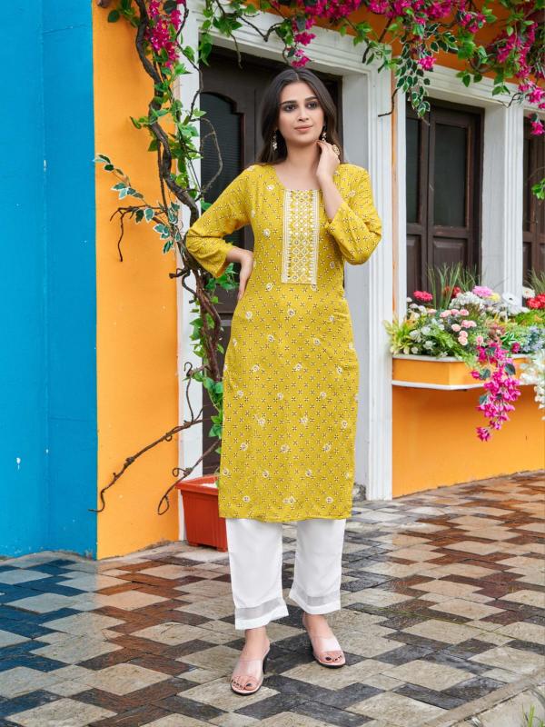 Tips And Tops Satrangi Vol 3 Rayon Fancy Kurti With Bottom Collection